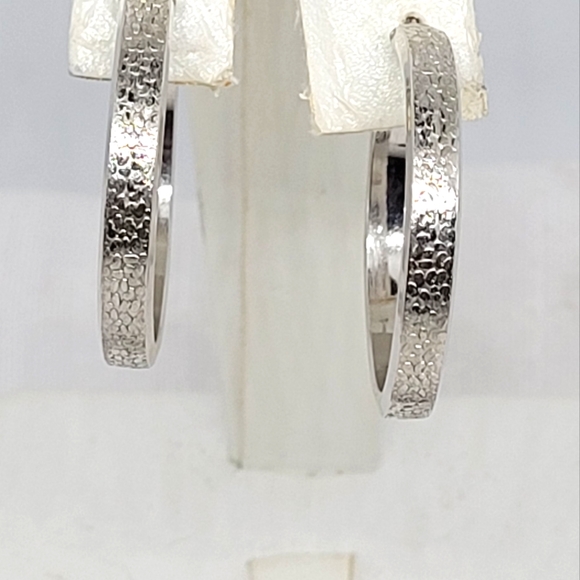 White gold hoop earrings